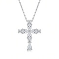 wholesale 925 Sterling Silver Moissanite Cross Pendant Necklace For Women Men-0-2