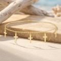 wholesale 925 Sterling Silver Gold Plated Cross Charm Anklet For Women-0-3