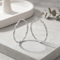 wholesale 925 Sterling Silver Twisted Hoop Earrings For Women Sparkling Circle Hoops-0-2