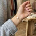 wholesale 925 Sterling Silver Elegant Sterling Silver Paperclip Link Bracelet Featuring Lustrous Natural Baroque Pearl Accent-0-3