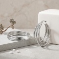 wholesale 925 Sterling Silver Triple Layer Hoop Earrings For Women Polished Finish-0-1