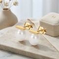 wholesale 925 Sterling Silver Minimalist S925 Sterling Silver Bar Pearl Stud Earrings Elegant Jewelry for Women-0-2