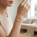 wholesale 925 Sterling Silver Elegant S925 Sterling Silver Freshwater Pearl Station Link Bracelet For Women-0-3