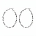 wholesale 925 Sterling Silver Twisted Rope Design  Hoop Earring with Hinged Clasp-0-0