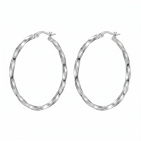 wholesale 925 Sterling Silver Twisted Rope Design  Hoop Earring with Hinged Clasp-undefined