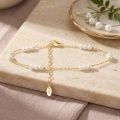 wholesale 925 Sterling Silver Elegant Gold Pearl Adjustable Chain Bracelet with Lobster Clasp-0-2