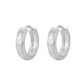 wholesale 925 Sterling Silver Hoop Earrings Textured Brushed Finish Wide Huggie Hoops For Women-0-0