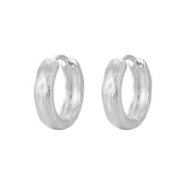wholesale 925 Sterling Silver Hoop Earrings Textured Brushed Finish Wide Huggie Hoops For Women-undefined