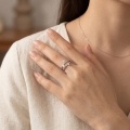 wholesale 925 Sterling Silver Elegant  Triple CZ Ring with Marquise and Round Stones on Adjustable Open Band-0-3