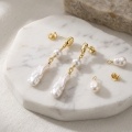 wholesale 925 Sterling Silver Elegant Irregular Baroque Pearl Long Dangle Earrings S925 Vermeil Vintage Style Jewelry-0-2