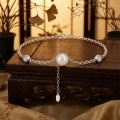 wholesale 925 Sterling Silver Elegant Pearl & CZ Adjustable Chain Bracelet-0-2
