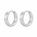 wholesale 925 Sterling Silver Brushed Finish Hoop Earrings For Women Men-0-0