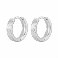 wholesale 925 Sterling Silver Brushed Finish Hoop Earrings For Women Men-undefined