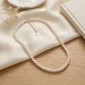 wholesale 925 Sterling Silver White Pearl Strand Necklace For Women Elegant Gift-0-3