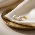 wholesale 925 Sterling Silver Elegant S925 Sterling Silver Round Pearl Stud Earrings for Women-0-2