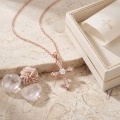 wholesale 925 Sterling Silver Rose Gold Plated Moissanite Cross Pendant Necklace With Chain-0-3