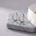 wholesale 925 Sterling Silver Elegant  Hoop Earring with CZ Accent-0-3