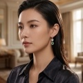 wholesale 925 Sterling Silver Butterfly Drop Earrings With Green Jade Teardrop And Cubic Zirconia For Women-0-4