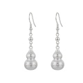 wholesale 925 Sterling Silver  Gourd-Shaped Dangle Earrings with Intricate Engraved Patterns-0-0