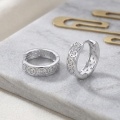 wholesale 925 Sterling Silver Chinese Ancient Coin Cubic Zirconia Hoop Earrings For Women-0-2