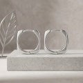 wholesale 925 Sterling Silver Square Hoop Earrings Polished Huggie Earrings For Women Men-0-3