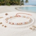 wholesale 925 Sterling Silver Elegant Rose-Hued S925 Sterling Silver Multicolored Rice Pearl Bracelet-0-2