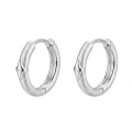 wholesale 925 Sterling Silver Textured Star Accent Hoop Earrings For Women-0-0