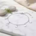 wholesale 925 Sterling Silver Delicate  Star Charm Anklets Wholesale with Adjustable Chain and Shimmering Pendants-0-2