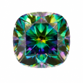 Seven-color Green Cushion-shaped Moissanite-0-0