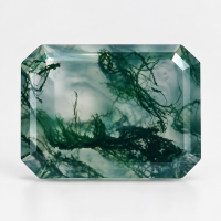 Aquatic Plant Agate Moss Agate Emerald Cut-Size: 5*7 cm Shape: Emerald cut