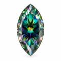 Seven-color Green Horse Eye-shaped Moissanite-0-0