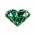 Deep Grass Green Heart-shaped Moissanite-0-1
