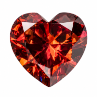 Garnet-red Heart-shaped Moissanite-Stone carat: 1; Stone size: 6.5*6.5 cm