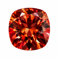 Garnet-red Cushion-shaped Moissanite-Stone carat: 1; Stone size: 5.5 x 5.5 cm