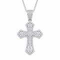 wholesale 925 Sterling Silver Moissanite Cross Pendant Necklace For Women-0-0