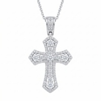 wholesale 925 Sterling Silver Moissanite Cross Pendant Necklace For Women-