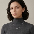 wholesale 925 Sterling Silver Elegant Dual-chain Sterling  Layered Necklace With Adjustable Clasp And Authenticity Tag-0-3