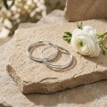 wholesale 925 Sterling Silver Triple-Layered  Hoop Earrings with Click-Top Closure-0-3