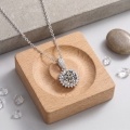 wholesale 925 Sterling Silver Round Moissanite Halo Pendant Necklace With Chain For Women-0-4