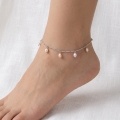 wholesale 925 Sterling Silver Elegant Pearl Charm Anklet with Double Chain Design-0-3