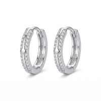 wholesale 925 Sterling Silver Cubic Zirconia Huggie Hoop Earrings For Women-undefined
