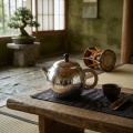wholesale 999 Pure Silver Teapot Handmade Hammered Rope Wrapped Handle Tea Pot-0-1