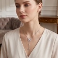 wholesale 925 Sterling Silver Moissanite Butterfly Lariat Drop Necklace For Women-0-1