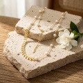 wholesale 925 Sterling Silver Gold Plated Baroque Pearl Leaf Necklace For Women-0-2