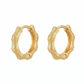 wholesale 925 Sterling Silver Textured Bamboo Design Huggie Hoop Earring With Matte Finish-0-0