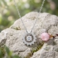 wholesale 925 Sterling Silver Butterfly Moissanite Halo Pendant Necklace For Women-0-3
