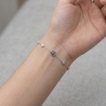 wholesale 925 Sterling Silver Sterling  Adjustable Chain Bracelet with Floral Crystal Accents-0-3