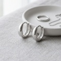 wholesale 925 Sterling Silver Smooth Polished Hoop Earrings For Women-0-1