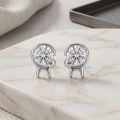 wholesale 925 Sterling Silver Cat Moissanite Stud Earrings For Women-0-1
