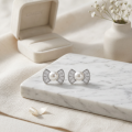 wholesale 925 Sterling Silver Bow Pearl Cubic Zirconia Stud Earrings For Women-0-1